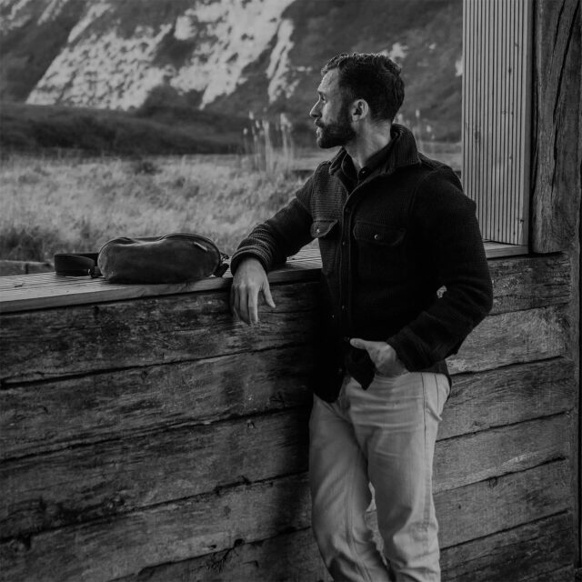 Bleu De Chauffe - Sac Banane New Beat / Cuir Velours - Vert Foncé