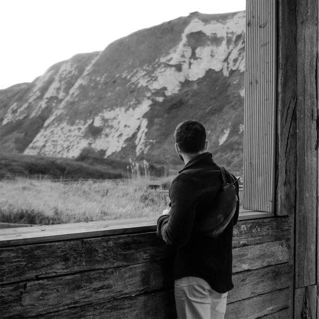 Bleu De Chauffe - Sac Banane New Beat / Cuir Velours - Vert Foncé