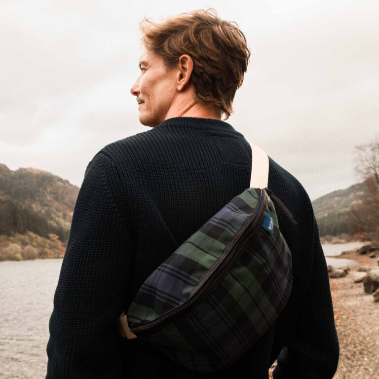 Bleu De Chauffe - Sac Banane New Beat XL - Tartan Bleu