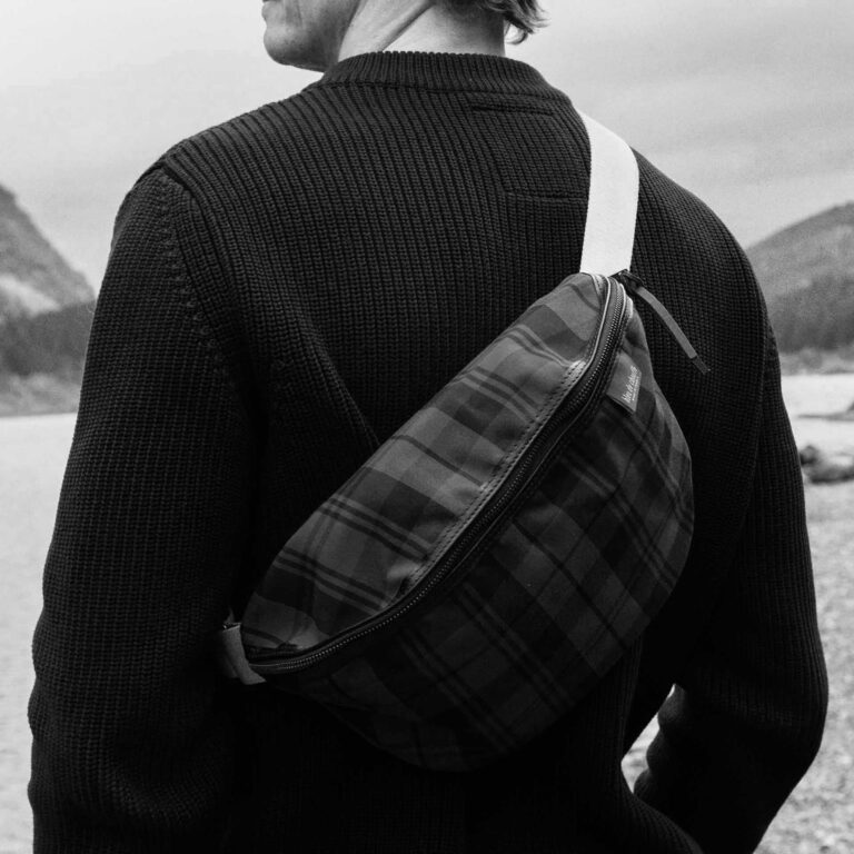Bleu De Chauffe - Sac Banane New Beat XL - Tartan brun rouge