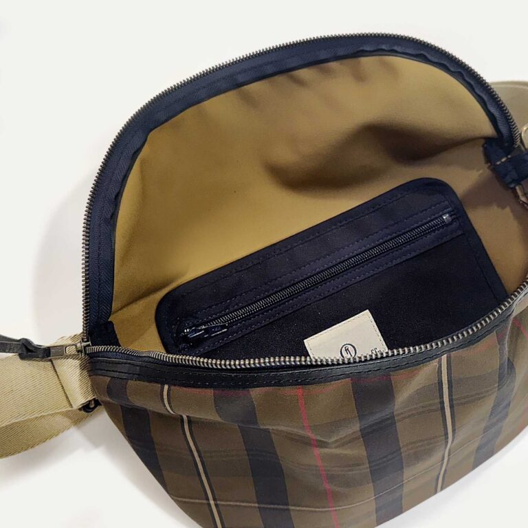 Bleu De Chauffe - Sac Banane New Beat XL - Tartan brun rouge