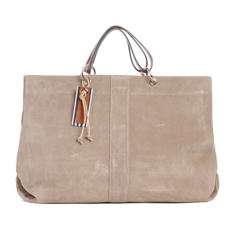 TUSSOR - Canotage Large Cuir Velours Galet