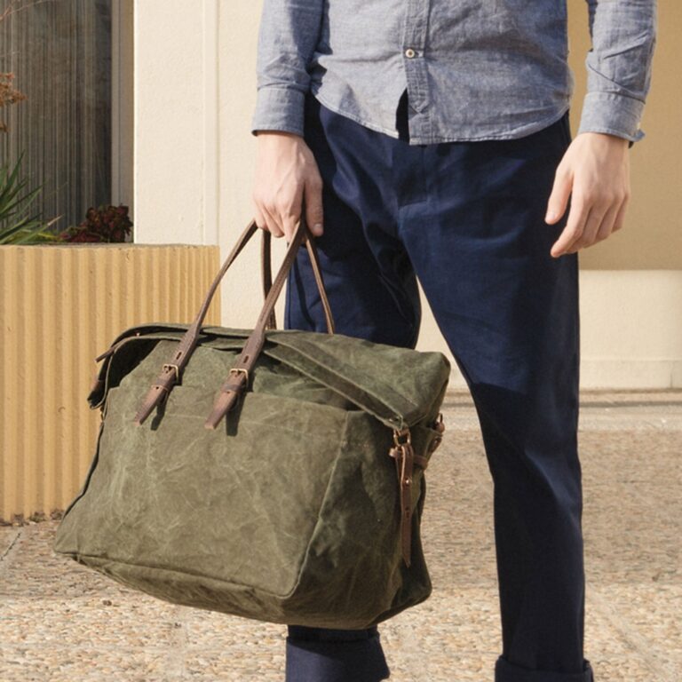 Bleu De Chauffe - Sac de voyage Cabine - Kaki Foncé stonewashed