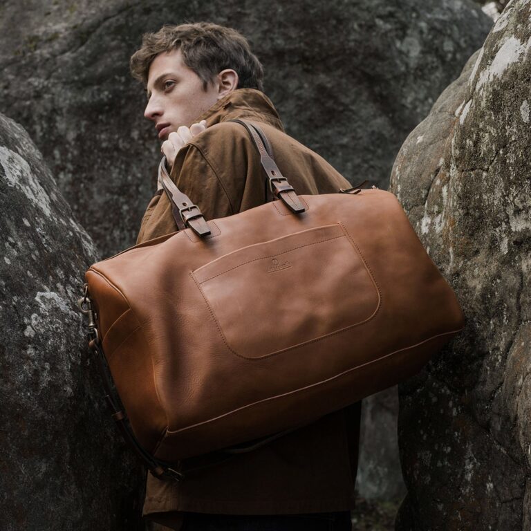 Bleu De Chauffe - Sac de voyage Hobo - Brun ambré