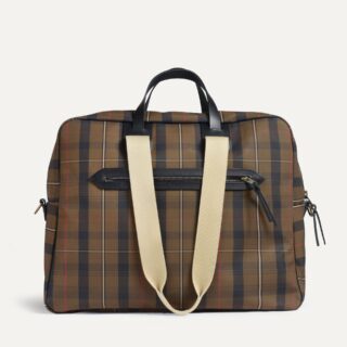 Bleu de Chauffe - Sac voyage aviateur Missak – Tartan brun rouge