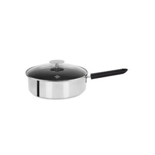 CRISTEL - Sauteuse Cristel Mutine Fixe antiadhérente en inox avec couvercle  2 tailles