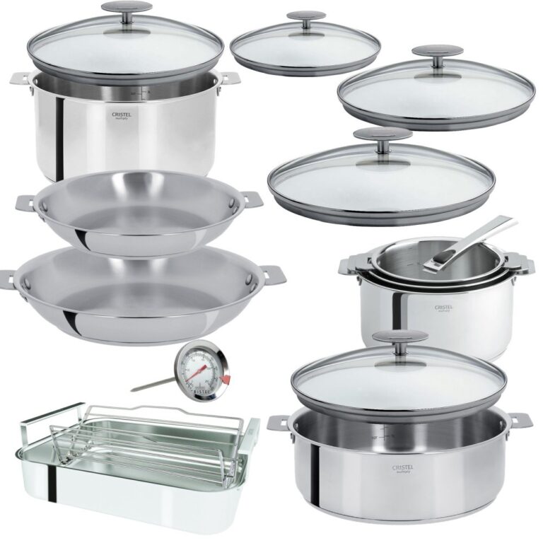 set 12 pieces cristel casteline CRISTEL - Set batterie CRISTEL Casteline 14 pièces amovibles en inox
