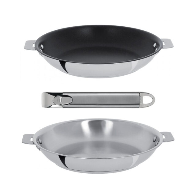 CRISTEL - Set batterie 2 poêles Cristel Casteline amovibles 24 28cm