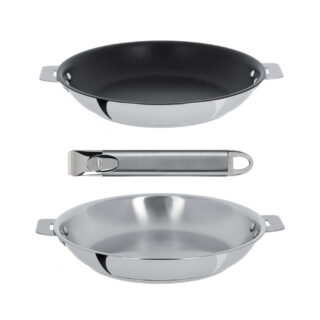 CRISTEL - Set batterie 2 poêles Cristel Casteline amovibles 24 28cm
