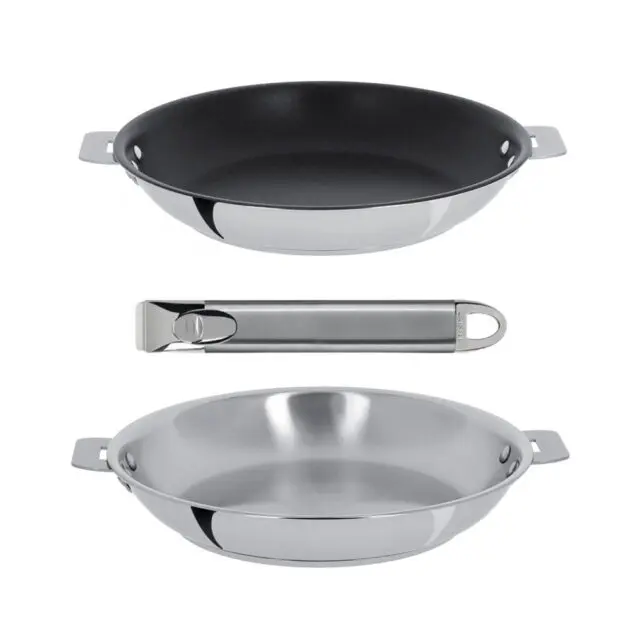 CRISTEL - Set batterie 2 poêles Cristel Casteline amovibles 24 28cm
