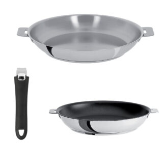 CRISTEL - Set batterie CRISTEL Mutine 2 poêles amovibles 24 et 28cm avec poignée