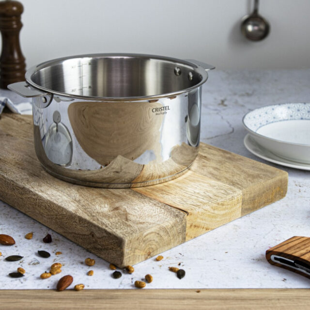 CRISTEL - Set batterie Cristel Casteline 3 casseroles et 1 poignée zenith amovible - 2 coloris