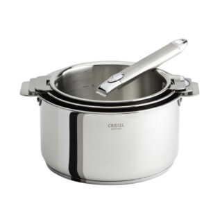 CRISTEL - Set batterie CRISTEL Casteline 3 casseroles et 1 poignée Zenith amovible  2 coloris