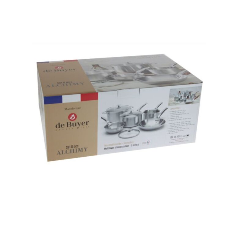 DE BUYER - Set batterie 8 pièces DE BUYER Alchimy poêle sauteuse casseroles faitout