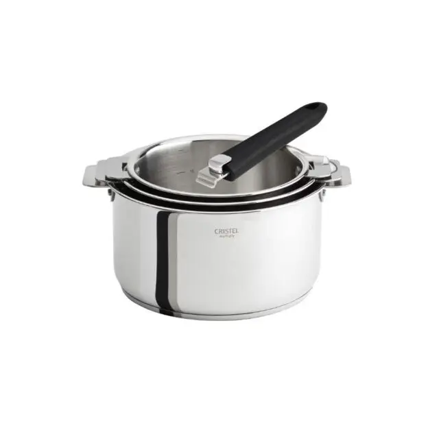 CRISTEL - Set batterie Cristel Casteline amovible 3 casseroles et 1 poignée