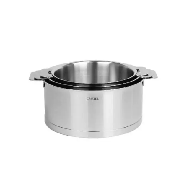 CRISTEL - Set batterie de 3 casseroles Cristel Strate amovible 16, 18 et 20cm