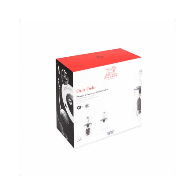 PEUGEOT SAVEURS - Set de 2 moulins à poivre et sel sec PEUGEOT SAVEURS Oslo acrylique 14cm