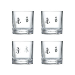 La Rochère - Set de 4 gobelets à whisky Abeille LA ROCHERE