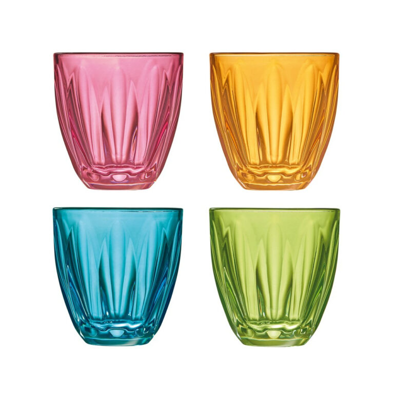 set de 4 verres a eau lily la rochere gobelets colores LA ROCHERE - Set de 4 verres à eau Lily La Rochère gobelets colorés