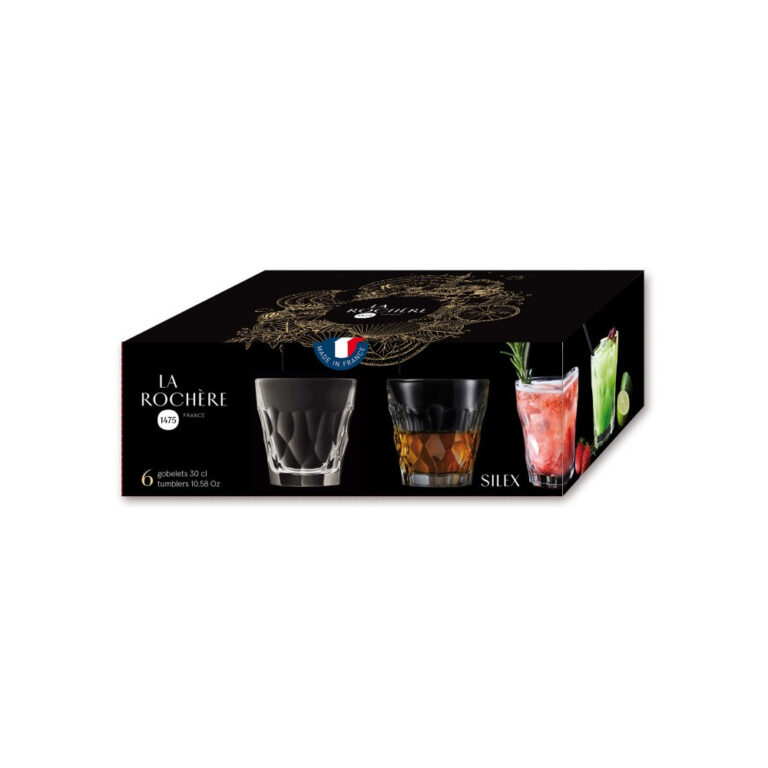LA ROCHERE - Set de 6 verres gobelets Silex LA ROCHERE