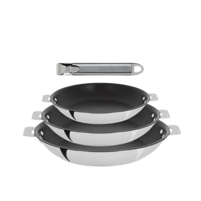 CRISTEL - Set batterie 3 poêles Casteline Cristel avec revêtement
