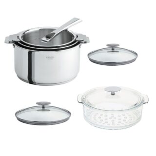 Set batterie vapeur Cristel Casteline 7 pièces par la marque CRISTEL CRISTEL - Set batterie vapeur Cristel Casteline 7 pièces
