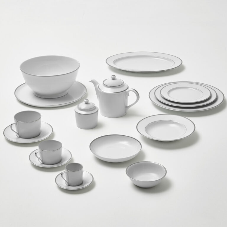 Degrenne - Théière GUY DEGRENNE Eclipse Galon platine or en porcelaine - 2 coloris