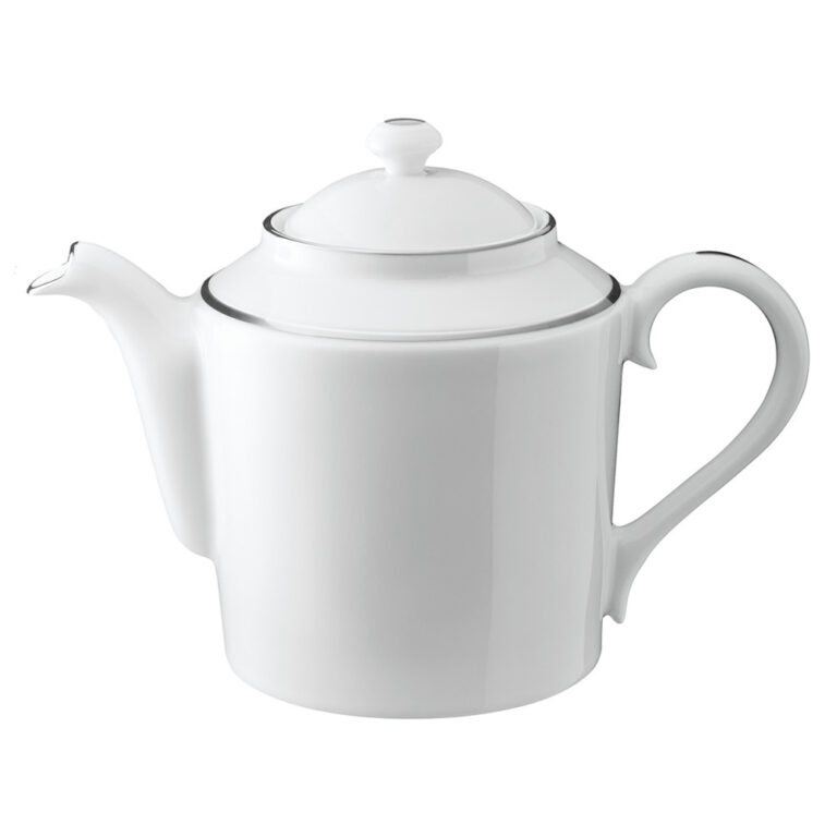 Degrenne - Théière Degrenne Eclipse Galon platine or en porcelaine - 2 coloris