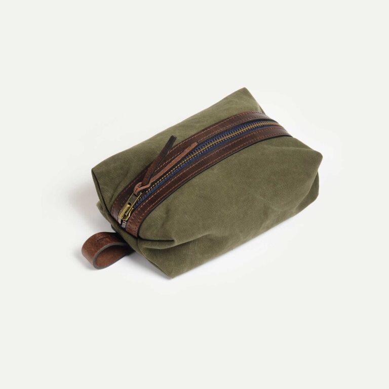 Bleu De Chauffe - Trousse de toilette ZAZOU - Kaki foncé stonewashed
