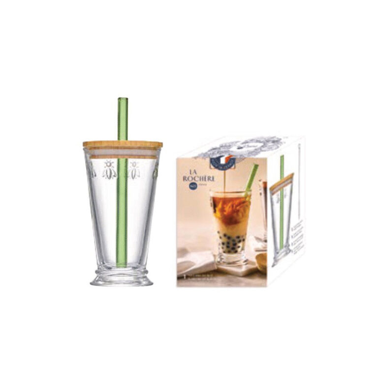 LA ROCHERE - Verre à bubble tea avec paille LA ROCHERE set Abeille