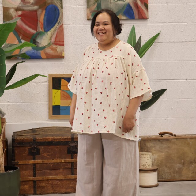 Quintessence - Blouse Léopoldine - Gaze légère à double structure blanche