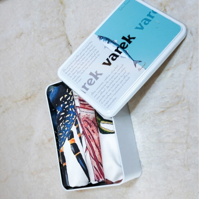 varek.illustrations - Lot de 3 Torchons 100% coton : Les crustacés de la marée