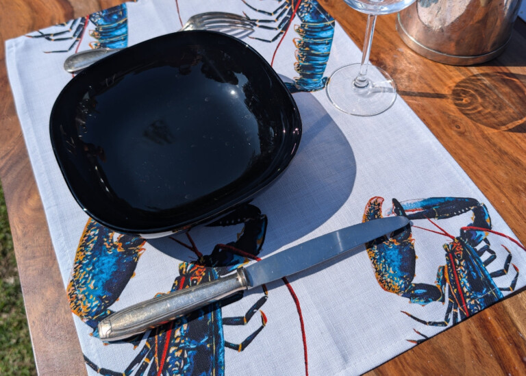 varek.illustrations - Set de table en coton enduit : Homard
