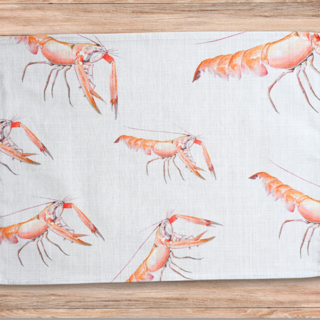 varek.illustrations - Set de table en coton enduit : Langoustine