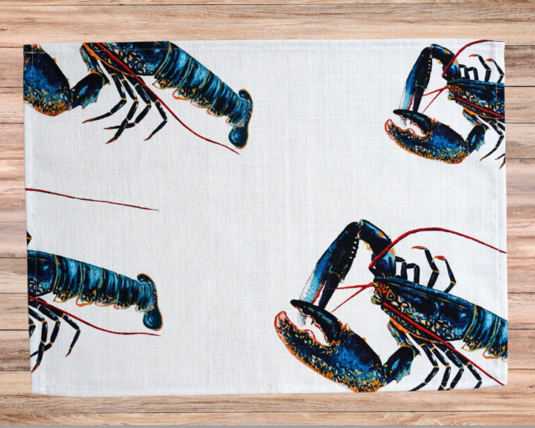 varek.illustrations - Set de table en coton enduit : Homard