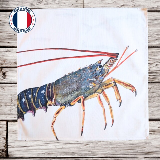 varek.illustrations - Serviette de table en coton : Langouste