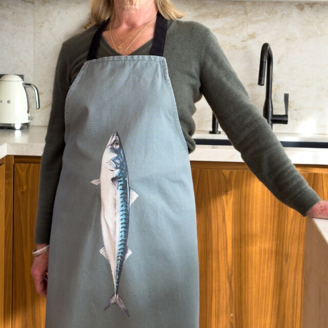 varek.illustrations - Tablier Bleu Celadon 100% coton : Le Maquereau