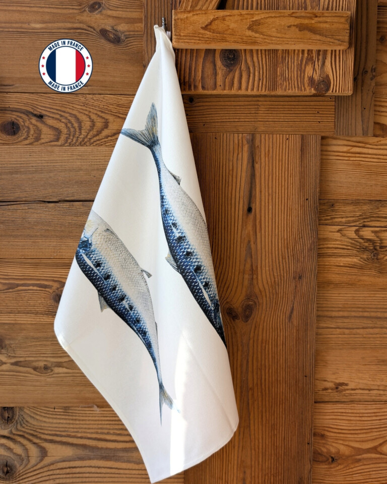 varek.illustrations - Torchon 100% coton : Les Sardines