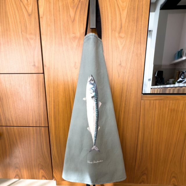 varek.illustrations - Tablier Bleu Celadon 100% coton : Le Maquereau