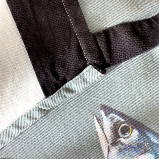 varek.illustrations - Tablier Bleu Celadon 100% coton : Le Maquereau