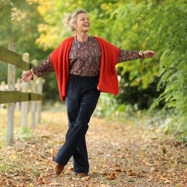 Quintessence - Blouse Naomie - voile de coton Marine & Fleur de Sable