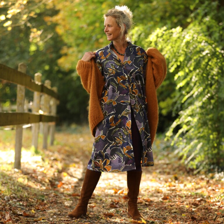 Quintessence - Robe Yuna - satin de coton Bois de Myrte