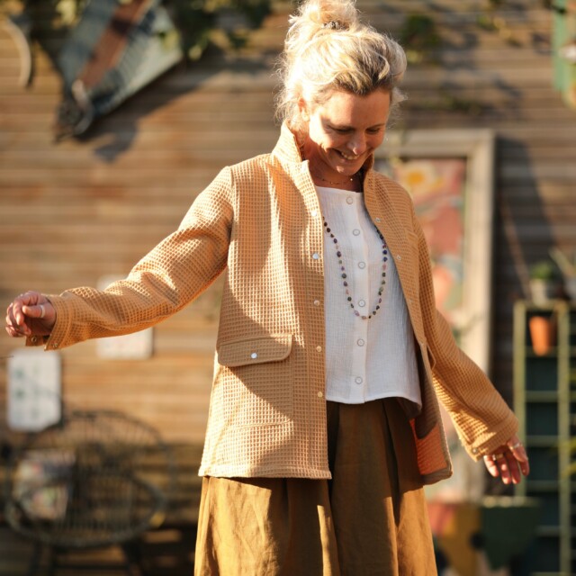 Quintessence - Veste Véga - nid d'abeille miel