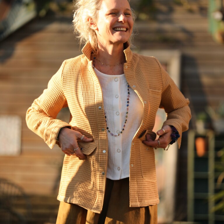 Quintessence - Veste Véga - nid d'abeille miel