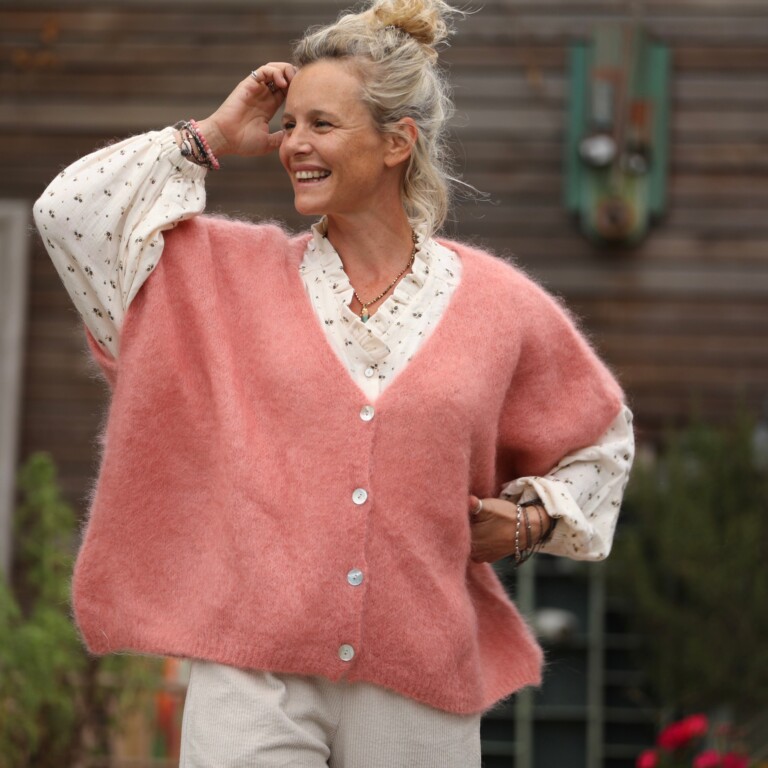Quintessence - Gilet Claudia - Rose boisé