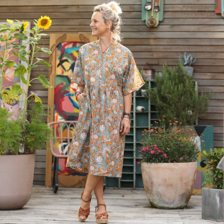 Quintessence - Robe Capucine - imprimé "Jardin secret"
