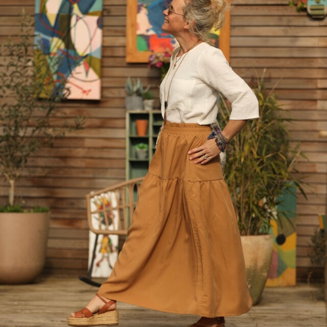 Quintessence - Jupe Sarah - lyocell camel