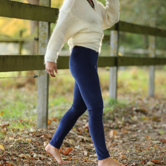 Quintessence - Legging Léni - velours côtelé bleu majorelle