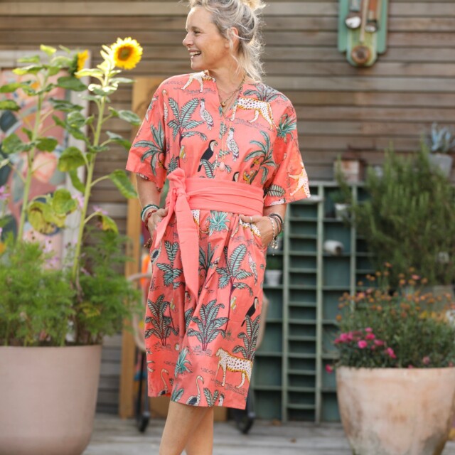 Quintessence - Robe Capucine - imprimé "Arc enchanté"