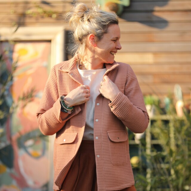 Quintessence - Veste Véga - nid d'abeille terre cuite rosée